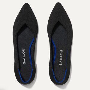 Rothy's Black Flats with Blue Trim